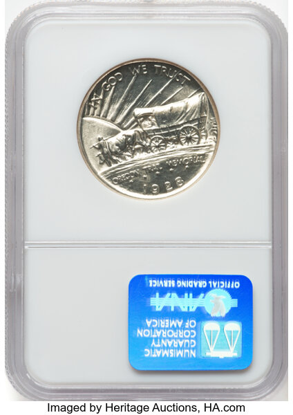 1928 50c Oregon Trail MS65 CAC thumbnail 4