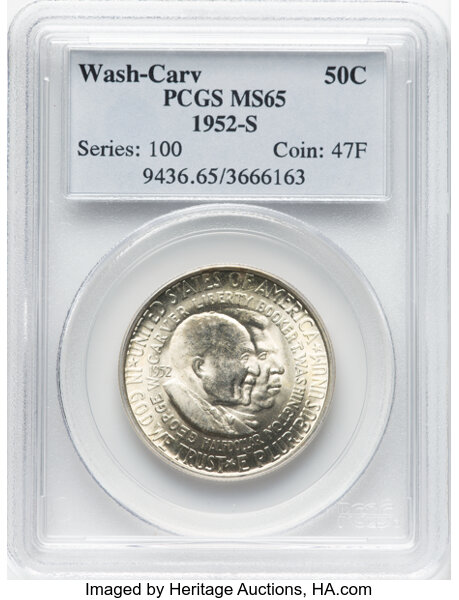 1952-S 50c Washington-Carver MS thumbnail 3