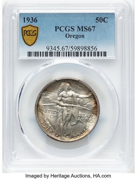 1936 50c Oregon Trail MS67 thumbnail 2
