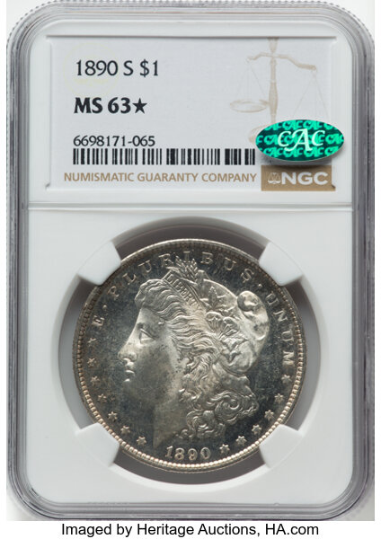 1890-S $1  Die Break Wing, VAM-2B MS thumbnail 7