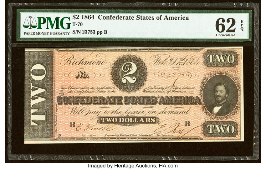 1864 $2  (Fr. T70) thumbnail 2