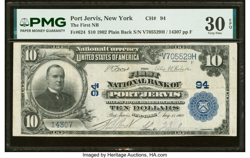 1902 $10  3rd Charter Period, 3rd Issue, Plain Back (Fr. 624) thumbnail 7