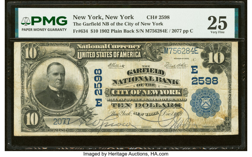 1902 $10  3rd Charter Period, 3rd Issue, Plain Back (Fr. 634) thumbnail 2