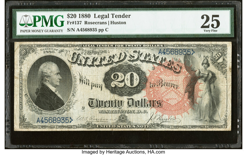 1880 $20  (Fr. 137) thumbnail 2