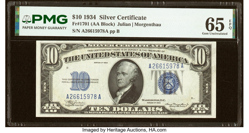 1934 $10  (Fr. 1701) thumbnail 2