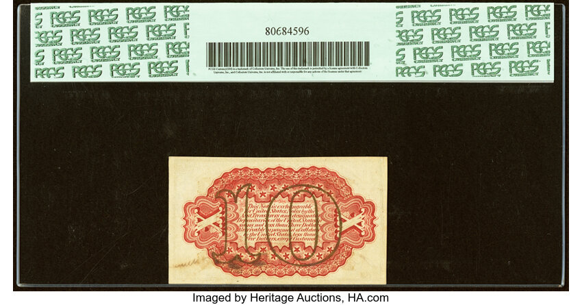  10c Head of George Washington (Fr. 1253) thumbnail 17