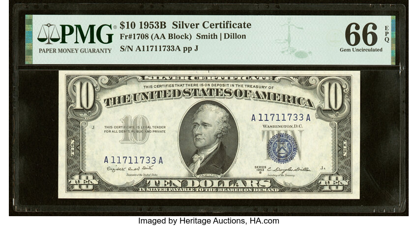 1953B $10  (Fr. 1708) thumbnail 2