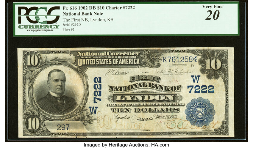 1902 $10  3rd Charter Period, 2nd Issue, Date Back (Fr. 616) thumbnail 2