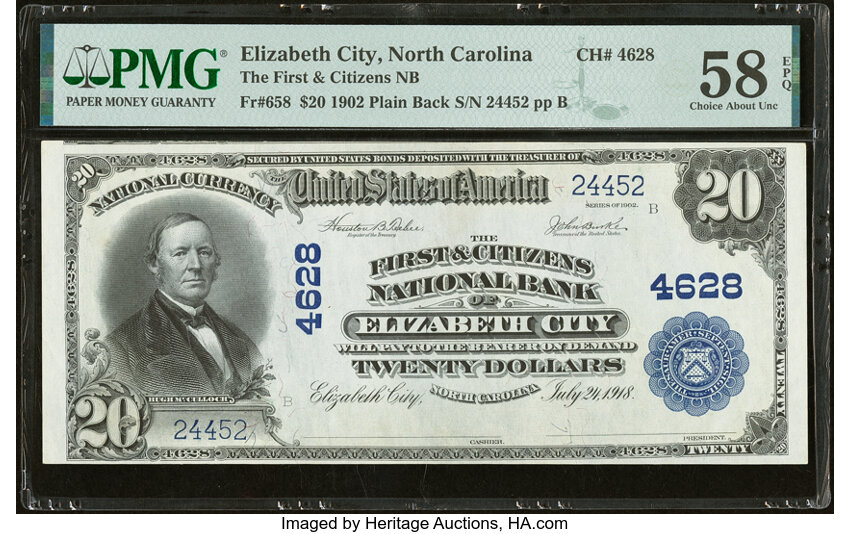 1902 $20  3rd Charter Period, 3rd Issue, Plain Back (Fr. 658) thumbnail 2