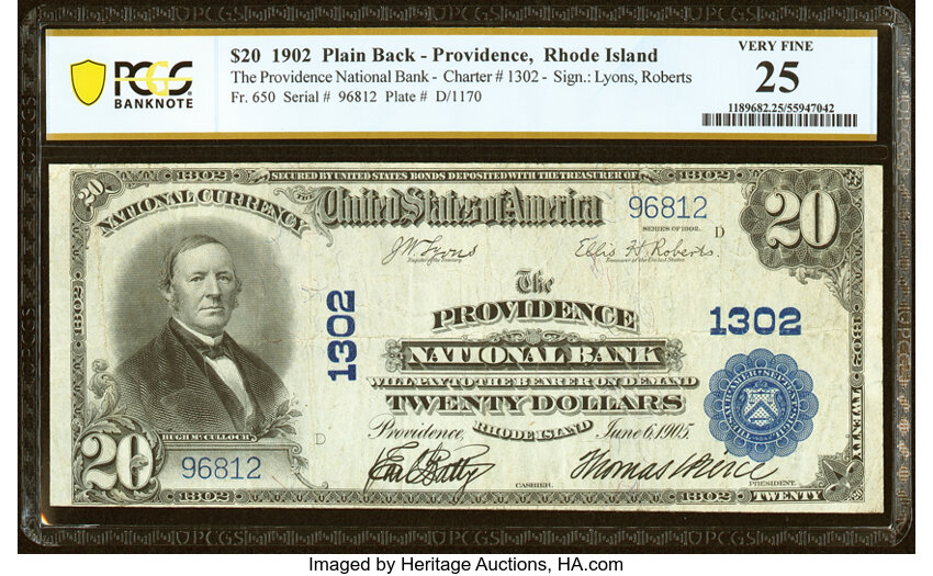 1902 $20  3rd Charter Period, 3rd Issue, Plain Back (Fr. 650) thumbnail 4