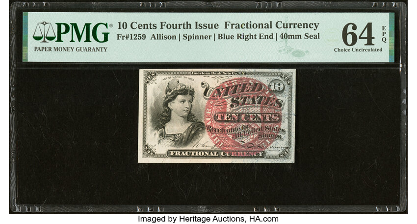  10c Bust of Liberty (Fr. 1259) thumbnail 3