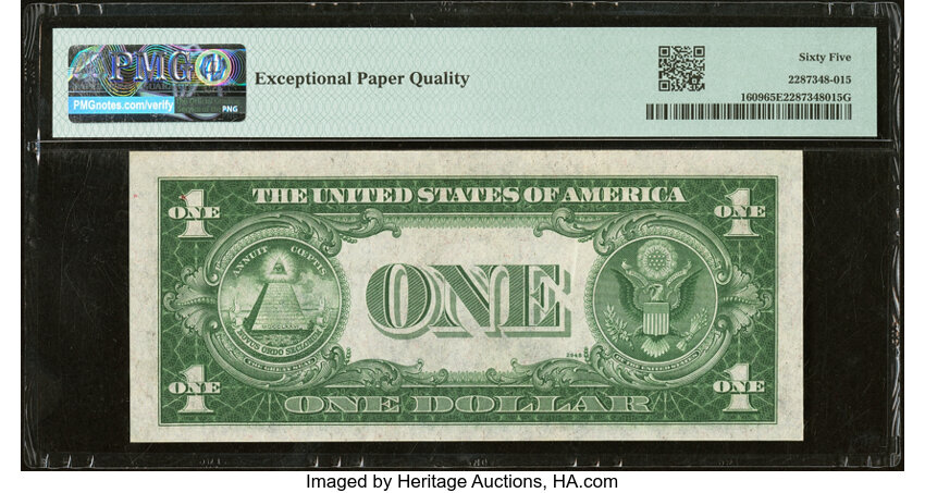 1935A $1  R Experimental (Fr. 1609) CU65 thumbnail 2