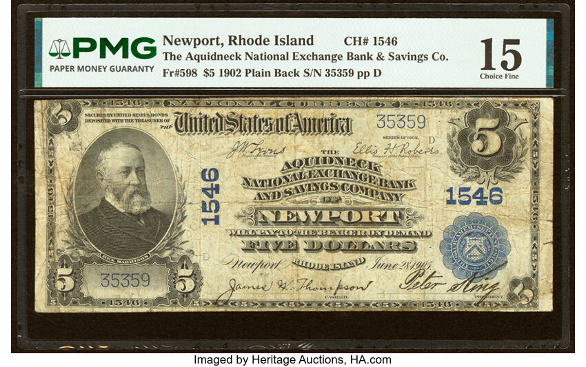 1902 $5  3rd Charter Period, 3rd Issue, Plain Back (Fr. 598) thumbnail 6