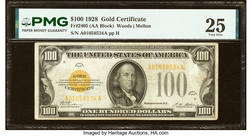 1928 $100  (Fr. 2405) thumbnail 2