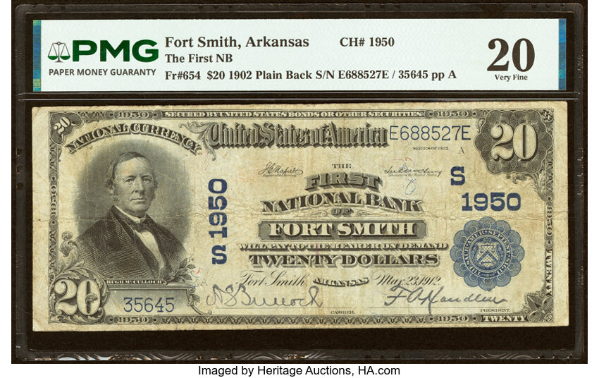 1902 $20  3rd Charter Period, 3rd Issue, Plain Back (Fr. 654) thumbnail 2