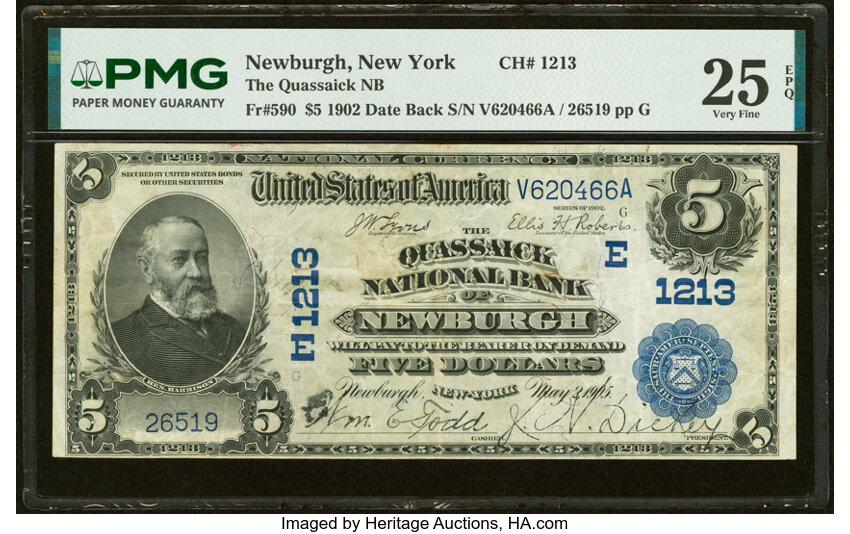 1902 $5  3rd Charter Period, 2nd Issue, Date Back (Fr. 590) thumbnail 3