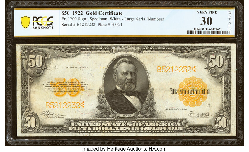 1922 $50  (Fr. 1200) thumbnail 2