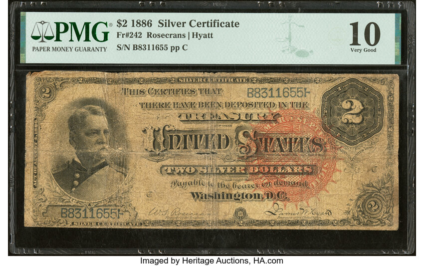 1886 $2  (Fr. 242) thumbnail 2