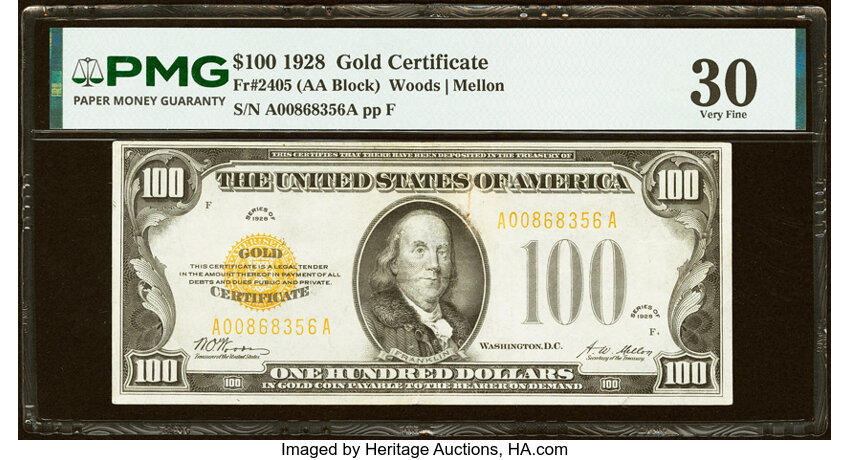 1928 $100  (Fr. 2405) thumbnail 3