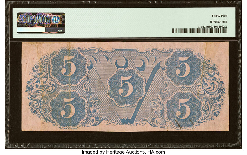 1862 $5  December 2, 1862 (Fr. T53) thumbnail 7