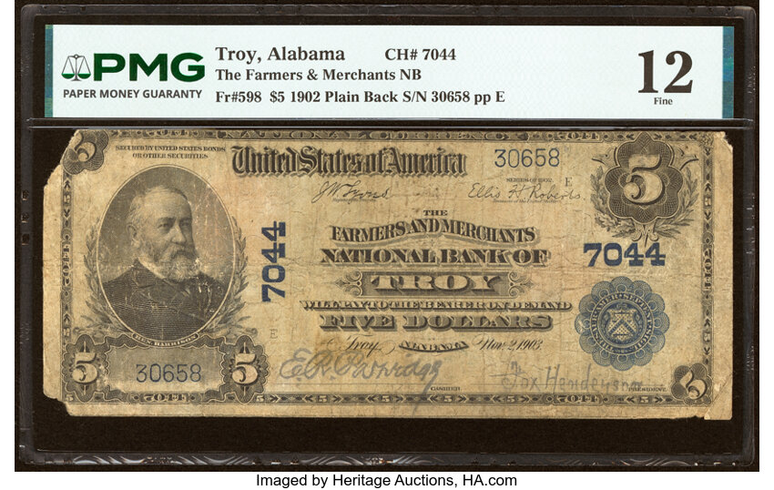 1902 $5  3rd Charter Period, 3rd Issue, Plain Back (Fr. 598) thumbnail 4