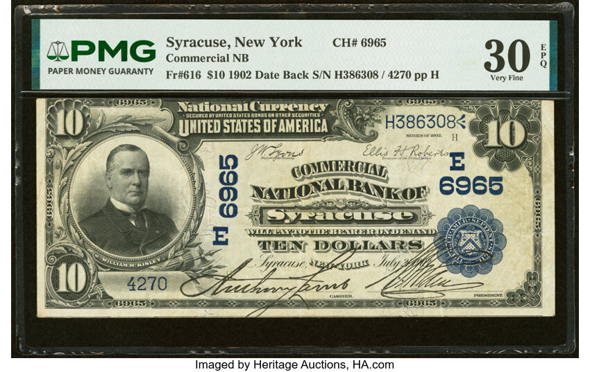 1902 $10  3rd Charter Period, 2nd Issue, Date Back (Fr. 616) thumbnail 3