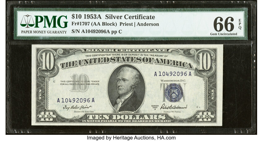1953A $10  (Fr. 1707) thumbnail 2