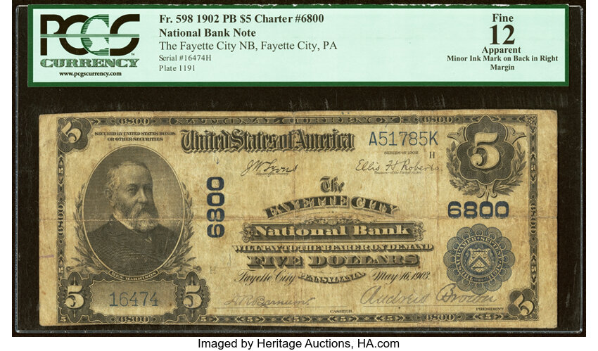 1902 $5  3rd Charter Period, 3rd Issue, Plain Back (Fr. 598) thumbnail 2