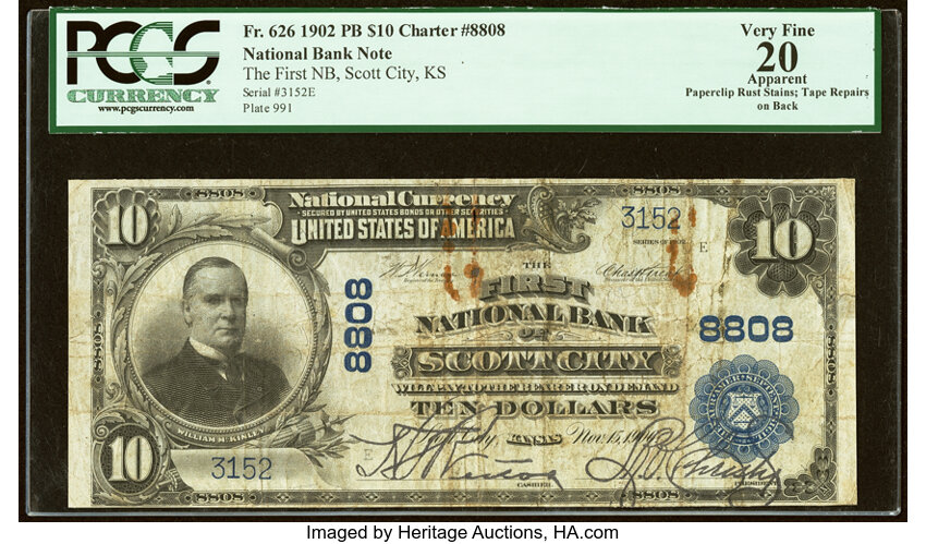 1902 $10  3rd Charter Period, 3rd Issue, Plain Back (Fr. 626) thumbnail 2
