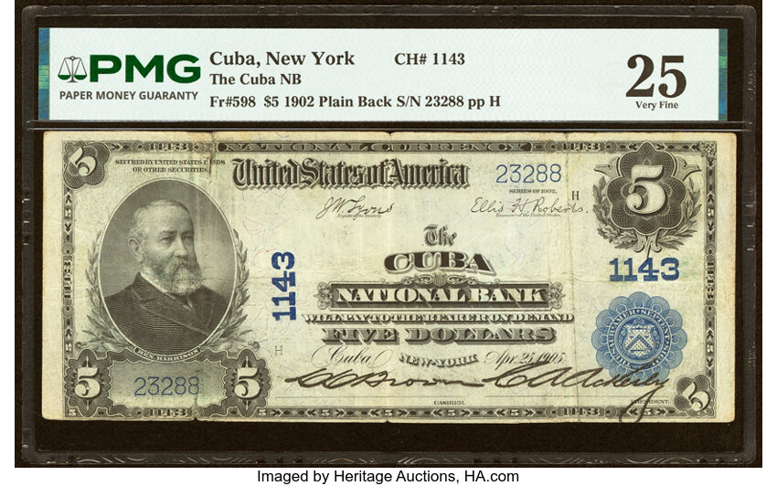1902 $5  3rd Charter Period, 3rd Issue, Plain Back (Fr. 598) thumbnail 3