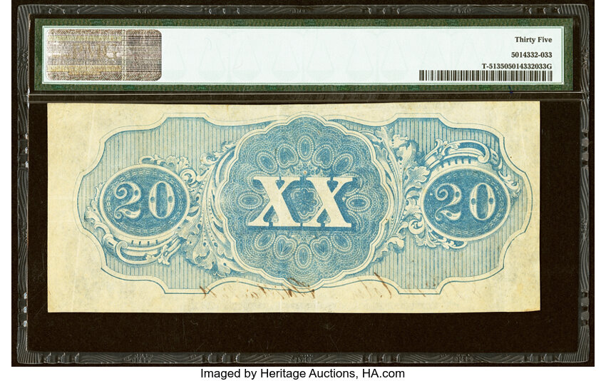 1862 $20  December 2, 1862 (Fr. T51) thumbnail 5
