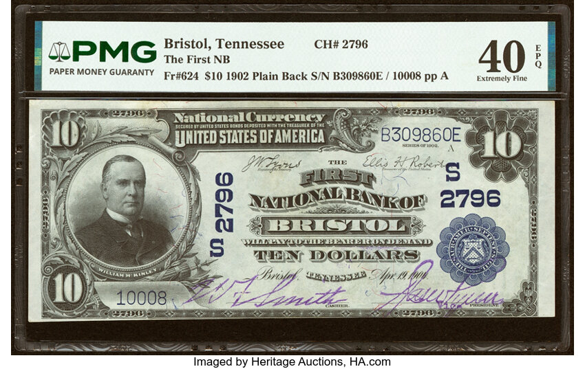 1902 $10  3rd Charter Period, 3rd Issue, Plain Back (Fr. 624) thumbnail 8