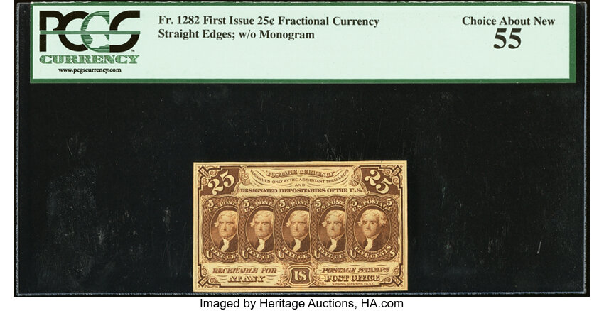  25c Five Stamps Obverse (Fr. 1282) thumbnail 2