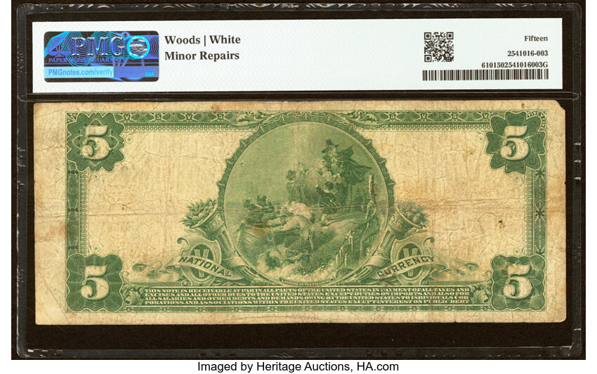 1902 $5  3rd Charter Period, 3rd Issue, Plain Back (Fr. 610) thumbnail 4