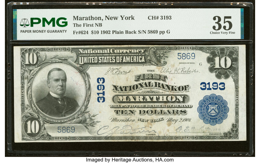 1902 $10  3rd Charter Period, 3rd Issue, Plain Back (Fr. 624) thumbnail 6