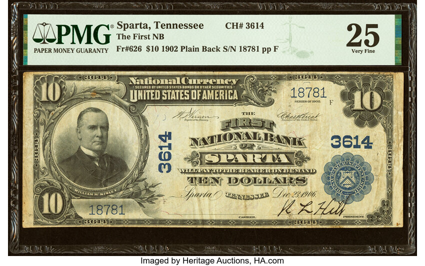 1902 $10  3rd Charter Period, 3rd Issue, Plain Back (Fr. 626) thumbnail 3