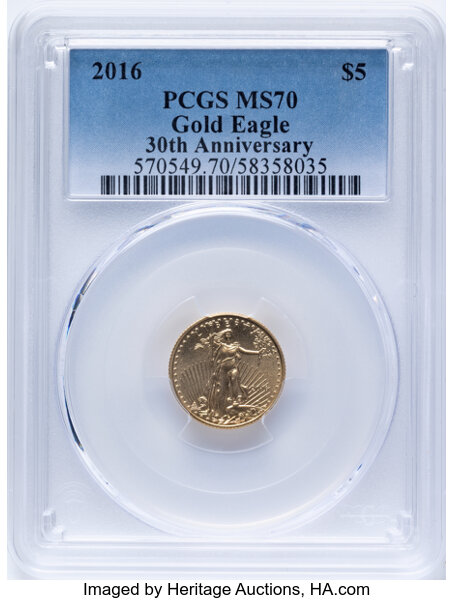 2016 $5  Gold Eagle, 30th Anniversary MS thumbnail 11