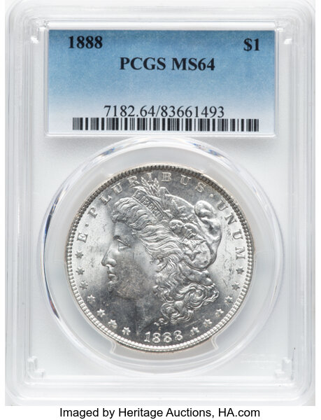 1888 $1  Doubled PLURIBUS, VAM-32 MS thumbnail 5