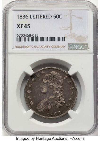 1836 50c Lettered Edge, O-117 MS thumbnail 4