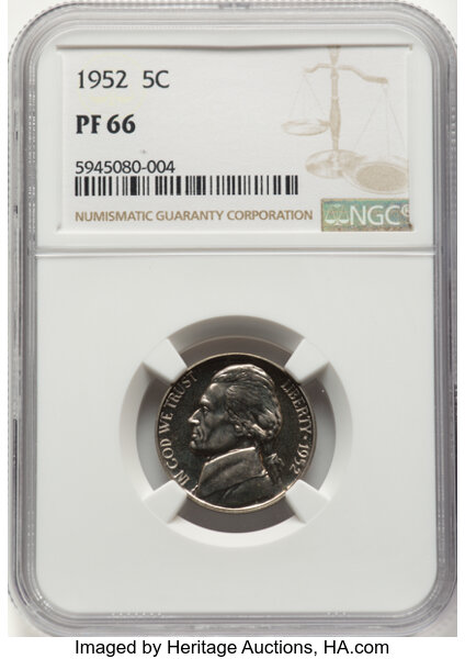1952 5c Re-Engraved Obverse, FS-404 PR thumbnail 2