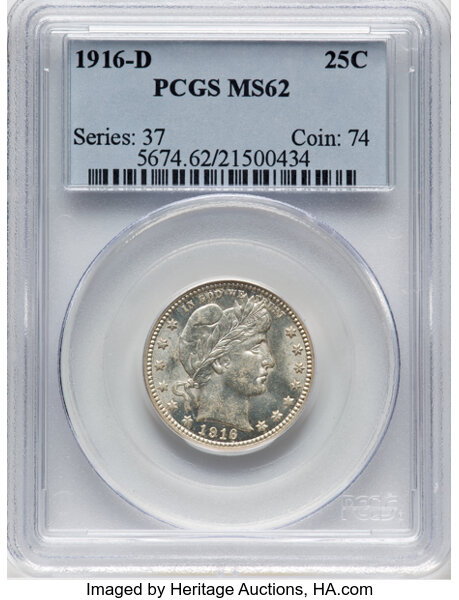 1916-D 25c Barber MS thumbnail 3