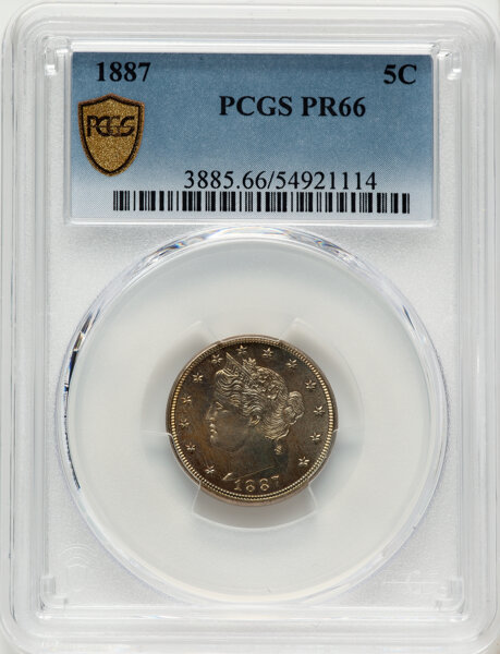 1887 5c PR66 thumbnail 2