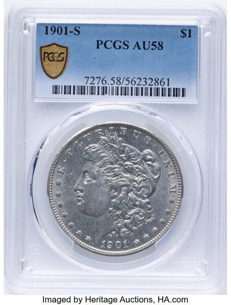 1901-S $1 AU58 CAC thumbnail 6