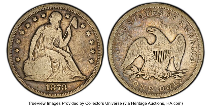 1873 $1  Seated Liberty MS thumbnail 3