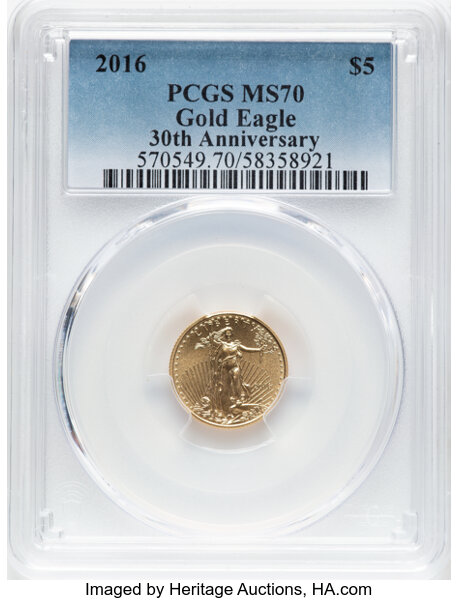 2016 $5  Gold Eagle, 30th Anniversary MS thumbnail 8