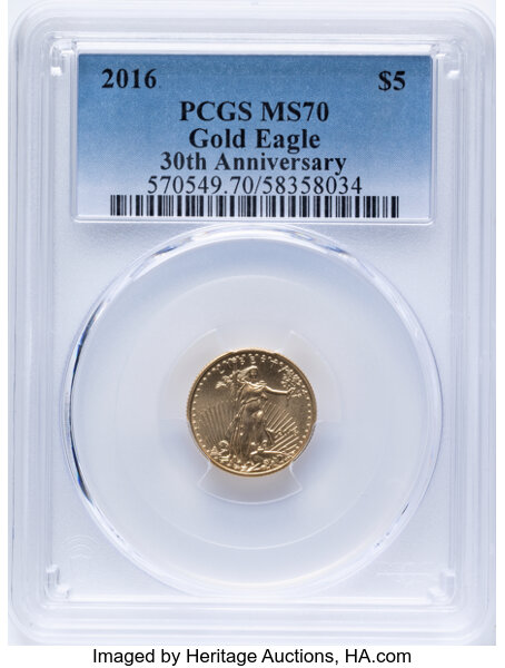2016 $5  Gold Eagle, 30th Anniversary MS thumbnail 10