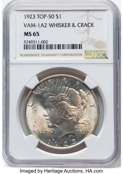 1923 $1  Whisker Jaw, VAM-1A1 MS thumbnail 2