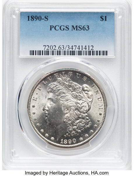 1890-S $1  Die Break Wing, VAM-2B MS thumbnail 6