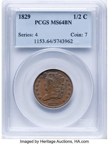 1829 1/2c C-1 MS BN thumbnail 2