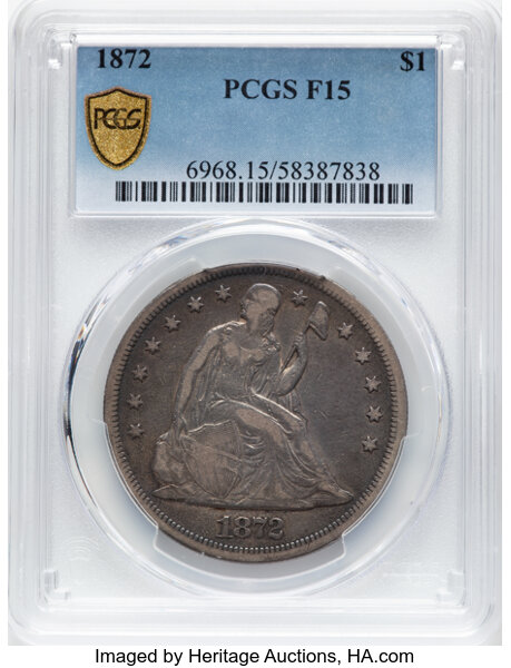1872 $1 AG3 CAC thumbnail 13
